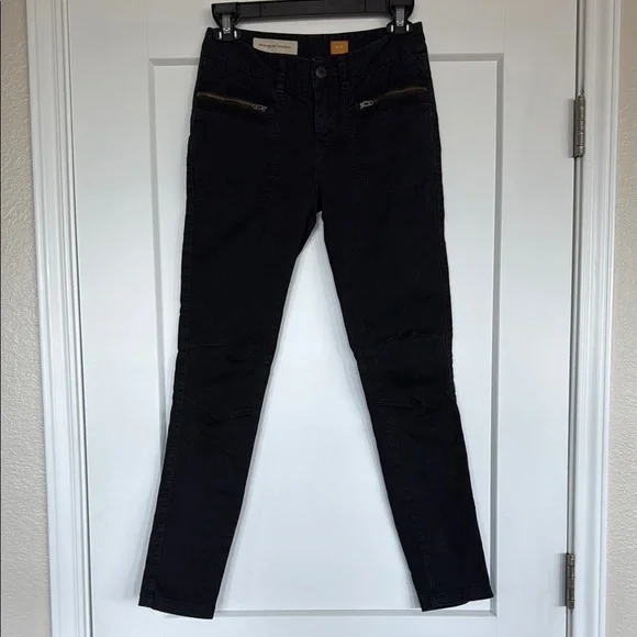 Anthropologie Pilcro and the Letterpress Black Moto Jeans Pants, Size 0 - Picture 6 of 8